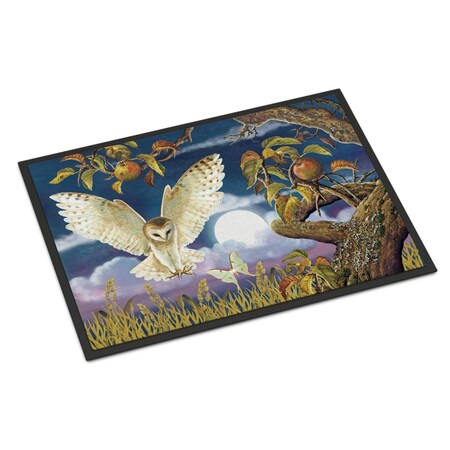 Carolines Treasures 18 x 27 in. Barn Owl in the Apple Orchard Indoor or Outdoor Mat PRS4062MAT